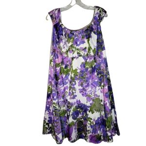 DB purple and white floral midi dress the Ella Size 14W